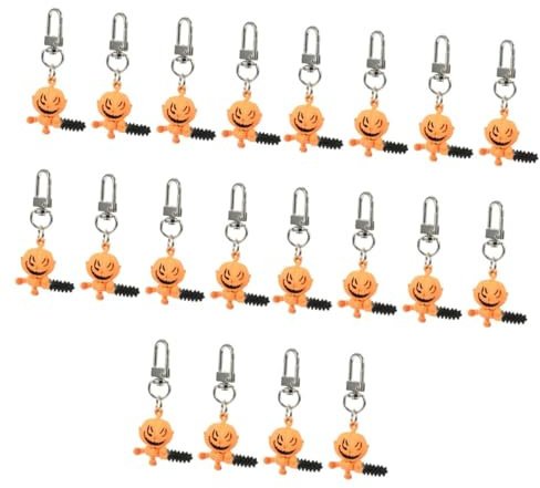 GALPADA 20pcs Creative Skeleton Pumpkin Keychain Cartoon Halloween Accessories for Keyring Decor for and Celebrations