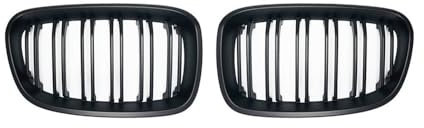 YULEGUDI Kühlergrill Passend Vorderer Nierengrill Für BM&W Für 1er F20 F21 2011 2012 2013 2014 Doppellamellen-Linie Glänzend Mattschwarz Racing-Grill(Matt-schwarz)