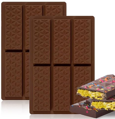 2 Stück Dubai Schokoladenform Silikon, Schokoladenform Dubai Schokolade, Wiederverwendbare Schokoform,Antihaftbeschichtung Schokoladenform Schokolade für Schokolade Praline Backformen