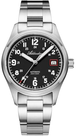 ADDIESDIVE Reloj automatico Hombre NH35A Impermeable Reloj analógico Cristal de Zafiro BGW9 Luminoso con Pulsera de Acero Inoxidable AD2070