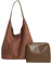 Aartner Wildleder Tasche Damen Vintage Bag Mit kleiner Schminktasche, 36 x 31 x12 cm Wildleder-Tragetaschen für Damen, Slouch-Tasche, Hobos-Schultertaschen für Schule, Uni, Arbeit (Kaffee)