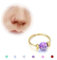 BodyBonita Opal Dünne Nasenringe Creolen – 24G 316L Chirurgenstahl Nasenpiercing Schmuck Lila Opal 7mm Gold