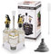 Miorkly 2 pezzi barattoli per spezie quadrati con coperchio Bianco + 2 pezzi bottiglia di olio d'oliva in vetro con base - set di sale e pepe per olio d'aceto