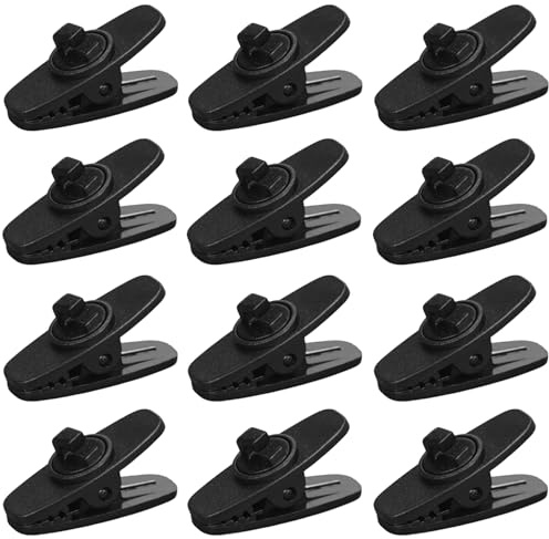 12 Stück 360° Drehbare Kopfhörer Kabelklemmen, Kopfhörerkabel Kleidung Clips, Kleine Headset Kabelclips, Kopfhörer Draht Clips, Ohrhörer Clip aus Kunststoff, Ohrhörer Kabelklemmen, Kopfhörerkabelclips