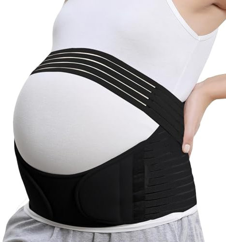 APKOL Ceinture De Grossesse Soutien Abdominal,Bande De Ventre De Maternité Pour Grossesse Soulager La Douleur Dorsale Pelvienne,Bandes de soutien pelvien,Ceinture De Maintien Du Ventre,Noir,XL
