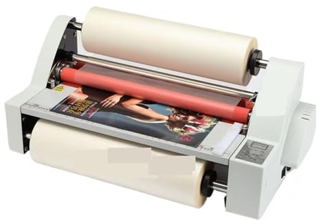 Plastifieuse, machine à plastifier, Plastifieuse à rouleaux de film V350, format A3, machine à plastifier à chaud à quatre rouleaux, contrôle électronique de la température, mode simple et chauffage p
