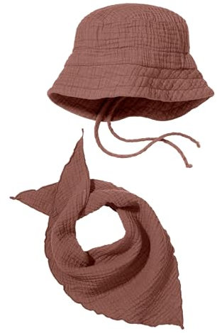 hessnatur Sonnenhut Mädchen und Jungen Unisex Musselin-Set mit Tuch | nachhaltig und fair hergestellt (Fair Wear Foundation)