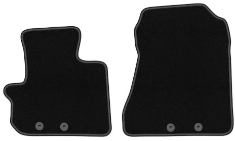 Velours-Fußmatten vorne passend für Toyota IQ 2009-, Schwarz, Basic | passend für Schrägheck; dünner Velours-Teppich (Polypropylen), ca. 4 mm; rutschfest, runde Befestigungen (Typ AV)