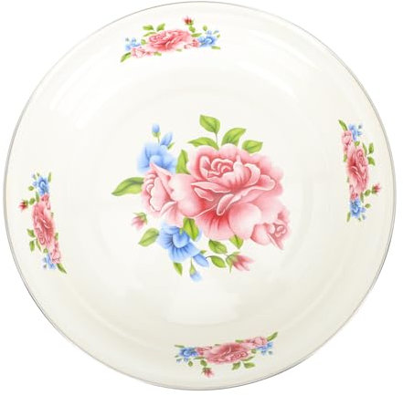 KICHOUSE Vassoio da Portata Ceramica Smaltata per Frutta E Snack Piatto da tè Decorativo per Eventi E Feste per Casa Pasticcerie E Uffici Design Vintage E Delicato