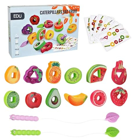 Lacing Beads - Stacking Threading Beads, Wire Toys, Early Learning | Preschool Stringing Toys for Fine Motors, Preschool Frames Toys