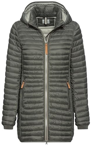 camel active Damen Lange Steppjacke mit abnehmbarer Kapuze