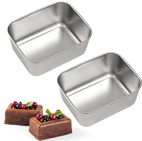 Cretvestsar Loaf Tin Set of 2, Stainless Steel Baking Pan, Bread Mould, Heavy Duty Non Warping Oven Tray, Toaster Oven Pan for Baking, Roasting, Air Fryer Drip Tray, Dishwasher Safe Easy Clean