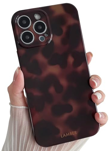 TQLGY for iPhone 13 Pro Max Case, Cute Tortoise Shell Leopard Brown Amber Phone Case Soft TPU Slim Shockproof Protective Cover