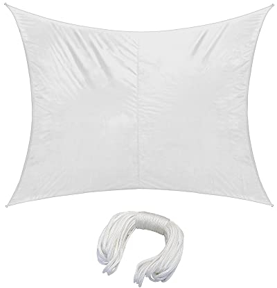 jarolift Toldo Vela Rectangular Impermeable Pantalla de Protección Solar y Privacidad para Jardín, Terraza, Balcón, 300 x 200 cm, Blanco Crema