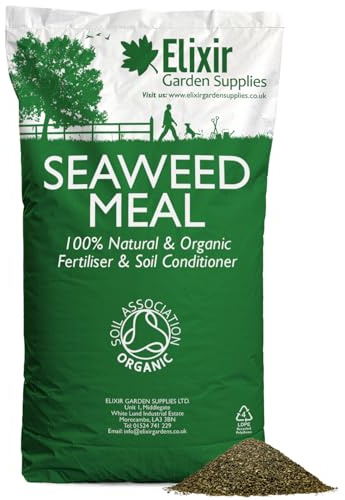 Elixir Gardens Seaweed Meal Fertiliser Natural Organic Plant Feed 20kg Bag | Plant Feed, Lawn Conditioner and Soil Fertiliser 10kg Bag