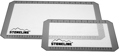 STONELINE Set de 2 Tapis de Cuisson à Pâtisserie en Silicone, avec Lignes de Guidage et Mesures Internationales