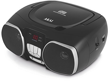 Akai A60009 CD-Radio Boombox mit AM/FM Radio und LED Display - Schwarz CD, Radio, Radiorekorder Schwarz