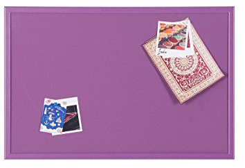 Bi-Office Pinnwand Schulkalender, Korktafel mit MDF Rahmen, 22 mm dicker, Kork Oberfläche in Violett, 60 x 40 cm