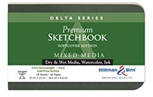Stillman & Birn Delta Series Softcover Sketchbook, 5.5 x 3.5, 270 GSM (Extra Heavyweight), Ivory Paper, Cold Press Surface