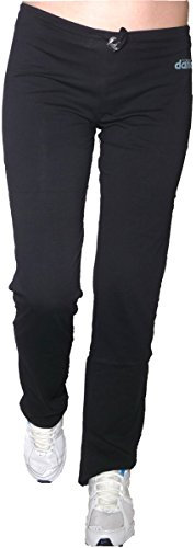 Pantajazz Pantaloni Dritti Sport Taglie Piccole Cotone Elasticizzato Donna Ragazza (L 44 IT Donna, Nero)