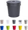 Jinfa | Cubo de basura de metal galvanizado con asas y tapa | Negro | Diámetro Ø 29 cm - Altura 31,5 cm | Capacidad: 18 litros