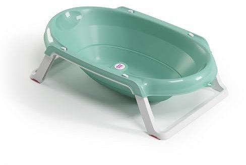 OKBABY Onda Slim - Bañera plegable para el baño de bebé - para bebés de 0 a 12 meses - Azul claro