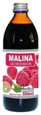 EkaMedica - Zumo de frambuesa 100% natural, 500 ml