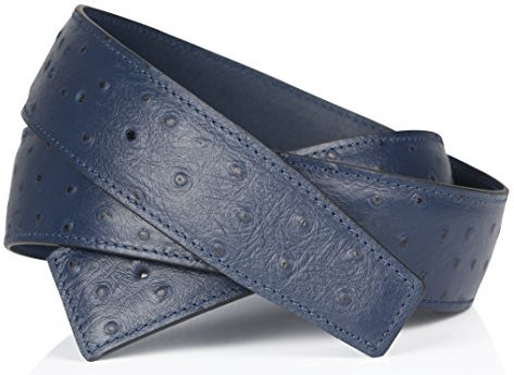 Erdi Ünver Straussenleder Optikin in Dunkelblau Navy echt Leder Wendegürtel für Herren & Damen 40mm Breit 105 cm