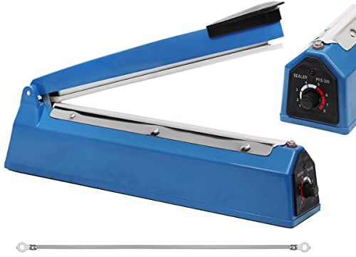ISO TRADE Folienschweißgerät Kontaktschweißen 400W 1-8Sekunden 300mm Schweißnaht bis 0,4mm Silikon Teller, Large (11-13 inches), Blau, Wiederverwendbar, Dishwasher Safe