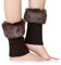 Beinstulpen Häkeln Damen Faux Pelz Stulpen Stricken Boot Manschette Beinwärmer Für Winter Kaffeebraun