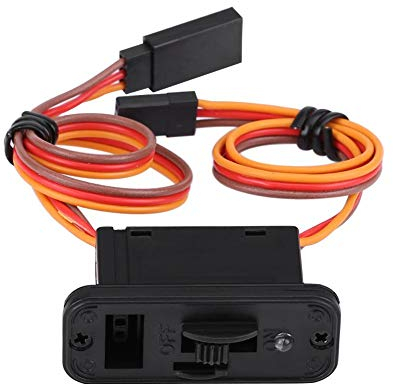 Interruptor RC, DC 12A - 6-12V - con LED - Conector JR On/Off ON/OFF, Mini Interruptor de Palanca Interruptor de Encendido RC Fabricación de Modelos para Coche RC/Barco/Avión/Modelo, Multipropósito