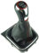 Do!LED Schaltknauf Schaltsack Schaltmanschette Rahmen 6 Gang Chrom/Hochglanz - Roter Ring