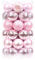Sea Team 41-Pack Christmas Ball Ornaments with Strings, 40mm/1.57 Small Size Baubles, Shatterproof Plastic Christmas Bulbs, Hanging Decorations for Xmas Tree, Holiday, Wedding, Party, Pink