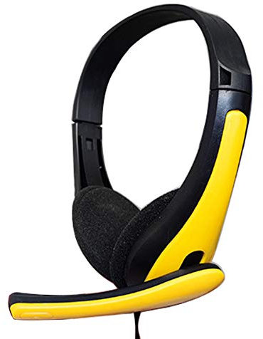 FOReverweihuajz Wired Stereo Gaming Headphone,3.5mm Wired HiFi Stereo Headset Noise Canceling Headphone with Mic for PC Yellow