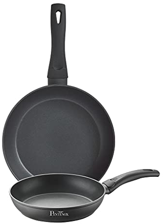Pintinox Energy Set 2 Padelle in Alluminio Forgiato, Adatto l'Induzione, Interno Antiaderente, Manico Soft Touch Diametro 22-26 cm