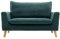 Miliboo Skandinavisches Sofa 2-Sitzer mit Samteffekt in Blaugrün Jonas
