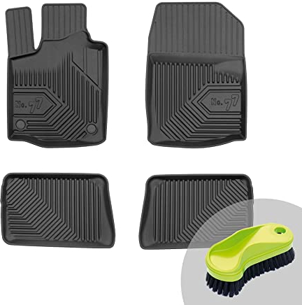 FROGUM No.77 Gummimatten Ganzjahresset von Auto Fußmatten Autofussmatten für Renault Twingo II 2007-2014 | Langlebiges TPE Material