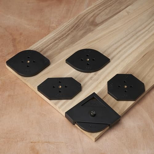 HERMIT TOOLS Pack of 6 Corner Jig Template for Router/Trimmer R5 R10 R15 R20 R25 R30 R35 R40 R45 R50 T5 T10 T15 T20 T25 T30 T35 T40 Half Round Corner Radius Quick-jig (18 Different Radius Sizes)