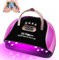 Nicoone LED UV Nail Lamp, 256W LED UV Curing with 4 Timer Settings, Automatic Sensor and LCD Display, Portable Dryer for Fingernails & Toenails