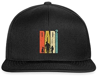 Spreadshirt Dad Hoch 2 Zweifacher Vater Werdender Papa Snapback Cap, One Size, Schwarz/Schwarz