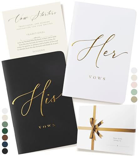 ARTESORI Premium Hochzeitsgelübdebuch für Sie & Ihn, weiche Haptik, Goldfolie, 28 linierte Seiten, Hochzeitsgelübdebücher für Sie und Ihn, Hochzeits-Essentials, Hochzeitsregistrierungsideen, Geschenk