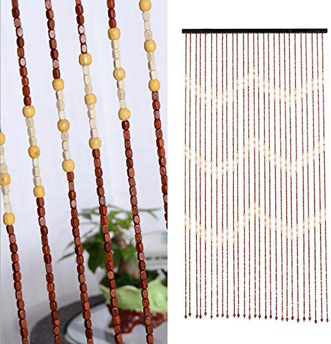 90 x 175 cm Rideau à fils, moustiquaire pour porte de balcon, store vertical en bois, 27 lignes, moustiquaire pour porte de balcon, rideau extérieur, rideau de porte, rideau de porte, rideau de porte,