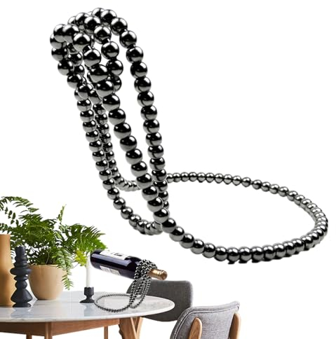 Xialuwy Metal Wine Rack, Wine Bottle Rack, Pearl Necklaces Design Wine Bottle Holder Wine Racks Standing Wine Stand Desktop Decoration, Modern Wine Display Rack For Kitchen Home Table Decor