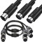 Xiatiaosann 5Pin DIN MIDI Male to Dual DIN MIDI Female Cable, MIDI 5 PIN DIN to XLR Splitter Y Adapter Cord for MIDI Keyboard, MIDI Guitar (2 Pcs)