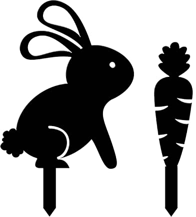 Gartenstecker Ostern Osterdeko für Draußen Metall Osterhasen Figuren Osterdeko Ostereier Gartendeko Osterschild Osterstecker Vintage Garten Figur Handmade Ostern Gartenschilder (Black #4, One Size)