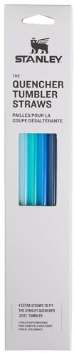Stanley Pajitas reutilizables Quencher | Paquete de 4 pajitas reutilizables sin BPA para beber de forma limpia | Perfectas para vasos Stanley de 30 onzas | Azul