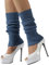 Nanxson Damen Kurz Beinstulpen Gestrickt Stulpen Winter Beinwärmer Legwärmer für Tanz Ballett Yoga 80er Jahre Kostüm Zubehör (A-See Blau)
