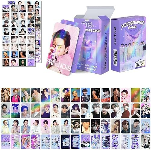ELEFAD ATEEZ SK Ive Baby Monster GIDLE Twice SVT ENHYPEN Neues Album 60 Laserkarten und 64 Aufkleber Geschenk Set für Fans (B-T-S)