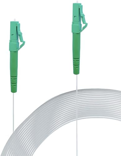 Elfcam® - 10m Glasfaserkabel LC/APC zu LC/APC Unsichtbar/Transparent, 125µm OS2 Monomode Glasfaser, Transparenter Nylonmantel,10 Meter