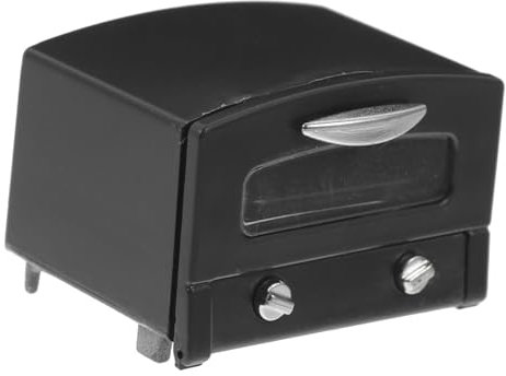 BRIGHTFUFU Four De Maison De Poupée Modèle De Mini-Four Jouets De Boulangerie pour Enfants Mini Four D'ambiance Jouet De Cuisson Miniature Jouet De Cuisine Simulé Mini-modèle Black Plastique